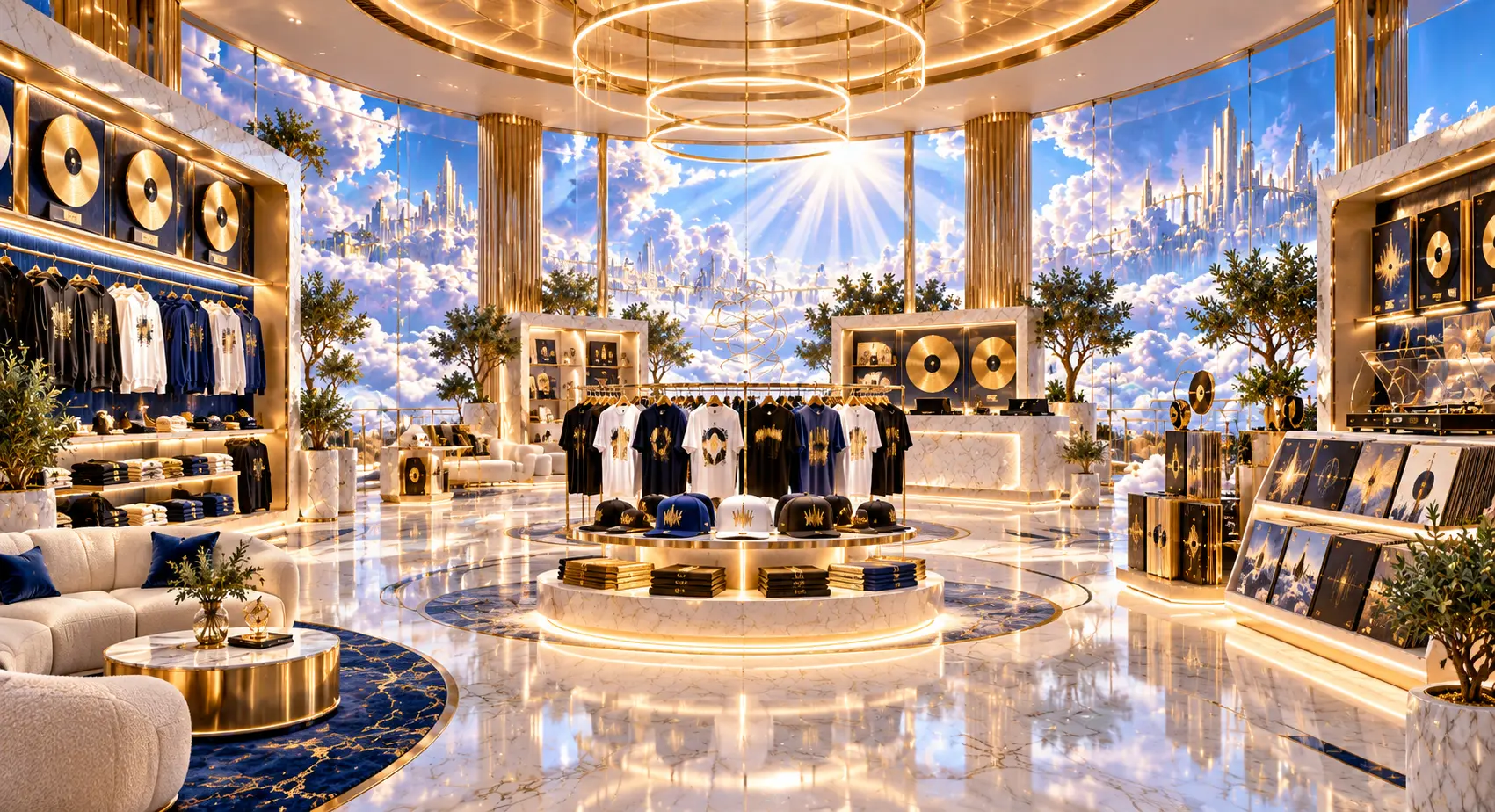 Glôry HipHop merchandise showroom above the clouds